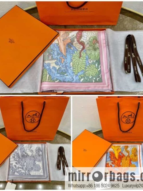 Hermes \"Atlantis\" 100% silk scarf