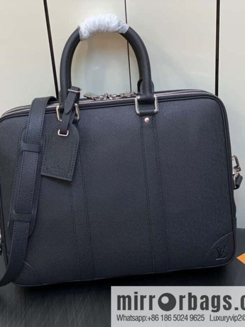 [Original order boutique] M30967 black full leather cross pattern briefcase series, this Voyage large briefcase
