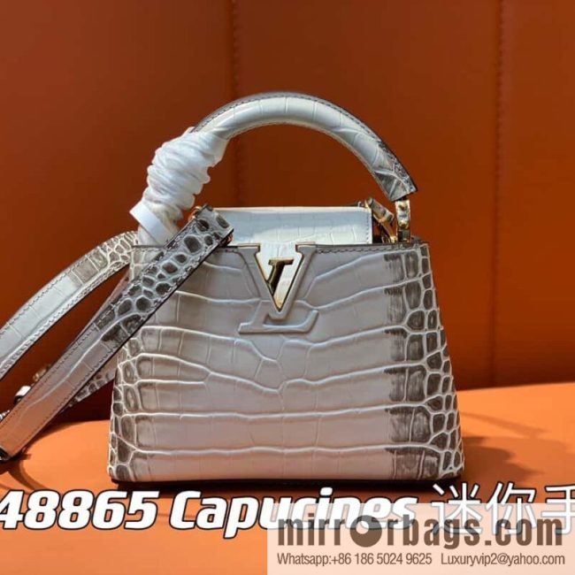 [Original order boutique] M48865 Himalayan, crocodile pattern full leather cap that English series Capucines mini handbag