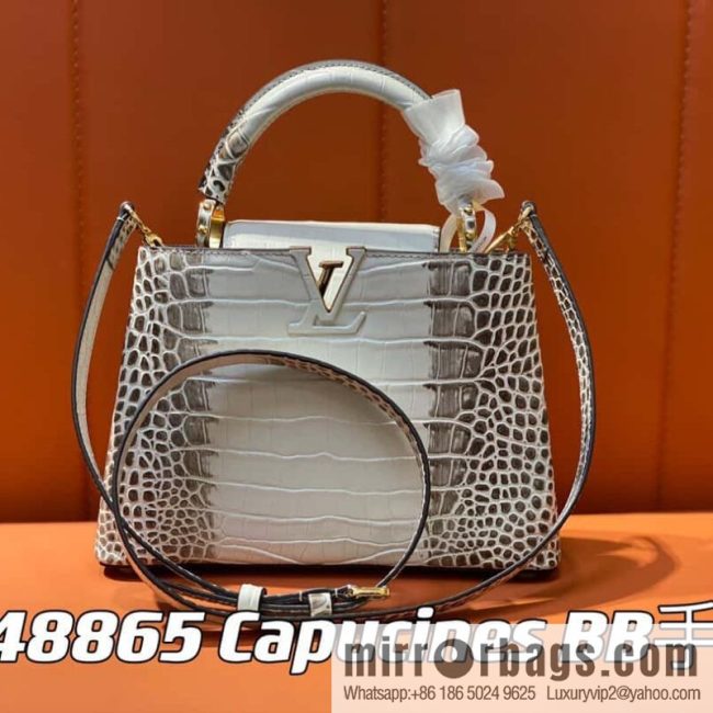 [Original order boutique] M48865 Himalayan, crocodile pattern full leather cap that English series Capucines BB handbag