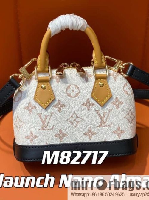 [Original single boutique] M82717 white flower mini shell bag series New launch Nano Alma handbag