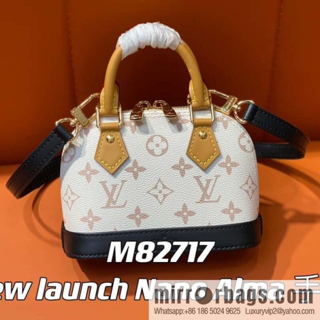 [Original single boutique] M82717 white flower mini shell bag series New launch Nano Alma handbag