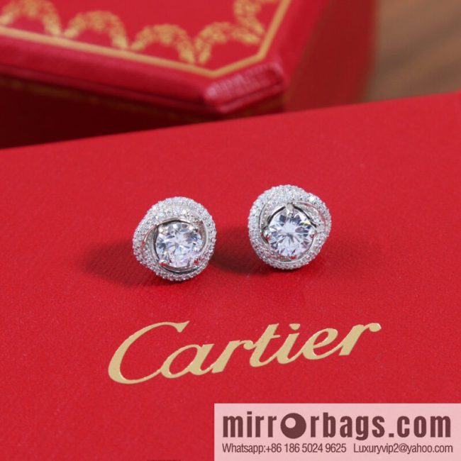 ☀️Cartier single diamond twist earrings ☀️