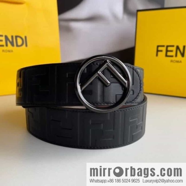FENDI Fendi with F is Fendi logo shape buckle print belt 4.0 cm - Image 2