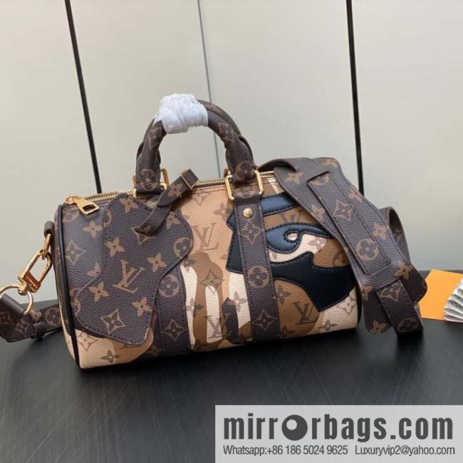 [Original order boutique] M46678 monogram men\'s bag pillow bag series Keepall Bandoulière 25 handbag