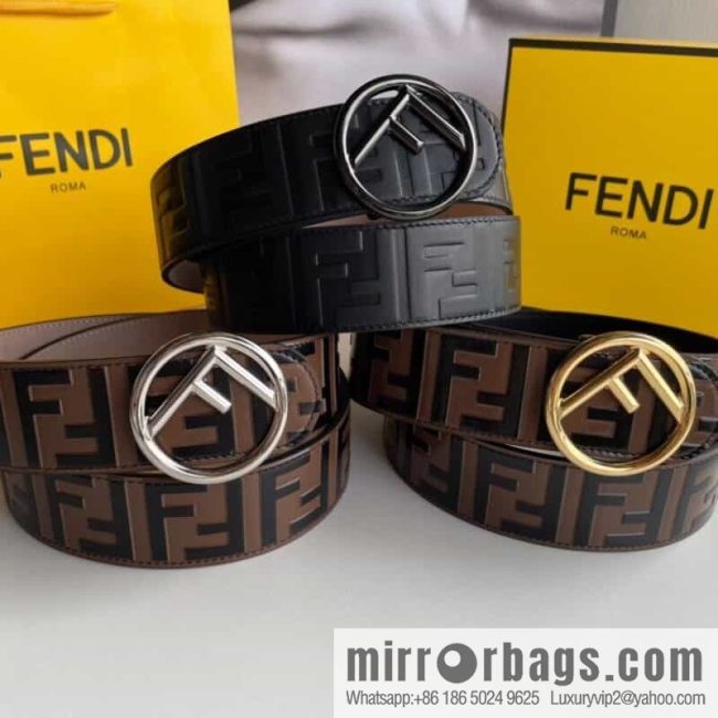 FENDI Fendi with F is Fendi logo shape buckle print belt 4.0 cm