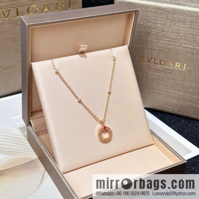 ❗️New ❗️ ☀ BVLGARI Red Diamond Round Cake Necklace  ☀️