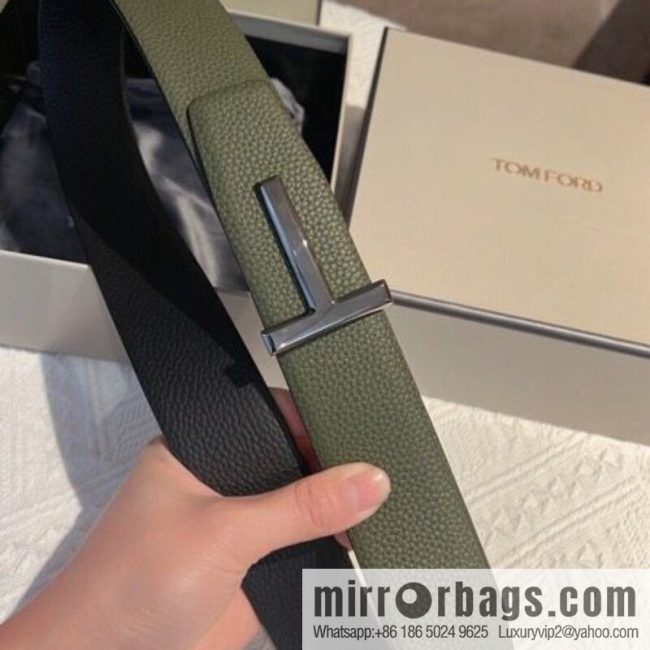 TOMFORD Tom Ford, Men\'s T-Buckle Double-Sided Belt 4.0cm - Image 7