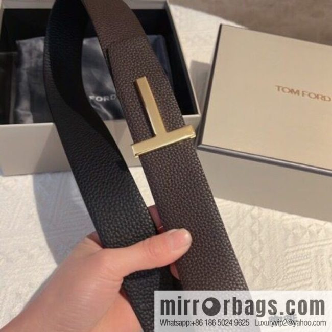 TOMFORD Tom Ford, Men\'s T-Buckle Double-Sided Belt 4.0cm - Image 4