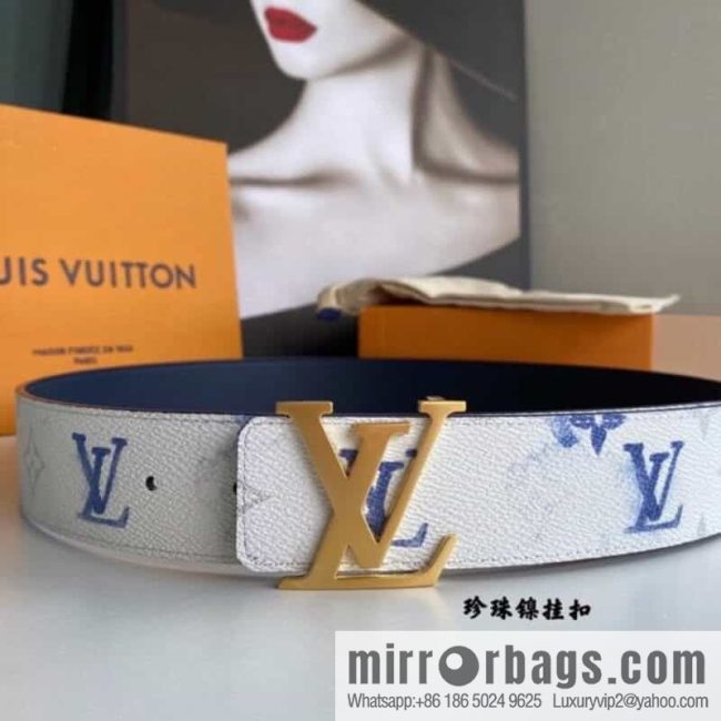 LV/Louis Vuitton Monogran pattern on canvas SHAPE 40mm double-sided belt - Image 4