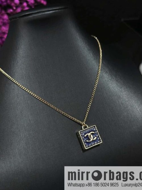 ❗️New ❗️ Chanel necklace ☀️ new ☑️ Chanel denim square double c necklace ☀️