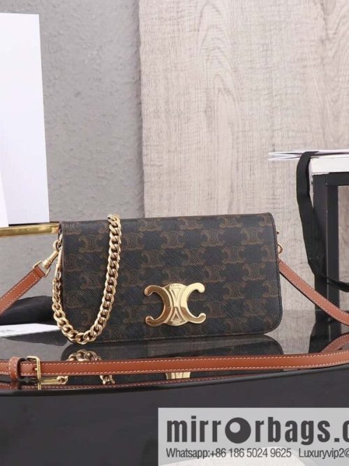 [Premium quality, all steel hardware] CELIN_E~ New monogram Multi Pochette Triomphe handbag, model: 100972