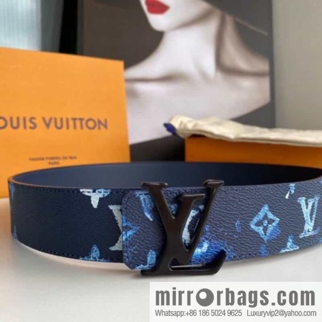 LV/Louis Vuitton Monogran pattern on canvas SHAPE 40mm double-sided belt - Image 2