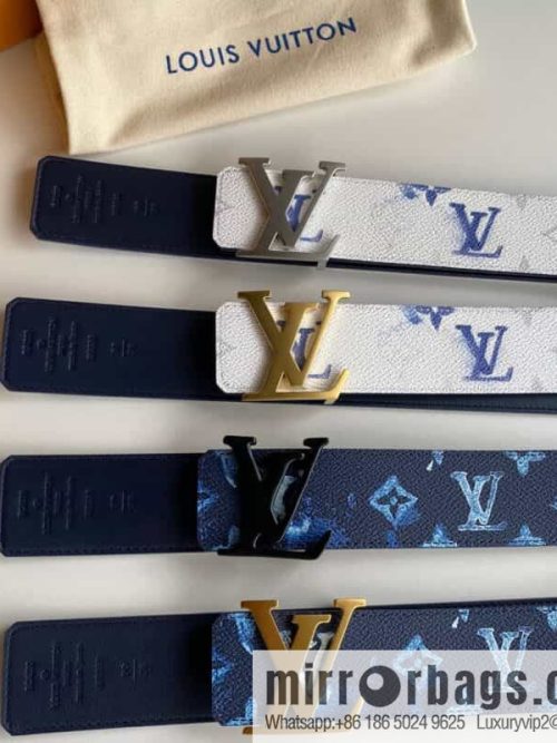 LV/Louis Vuitton Monogran pattern on canvas SHAPE 40mm double-sided belt