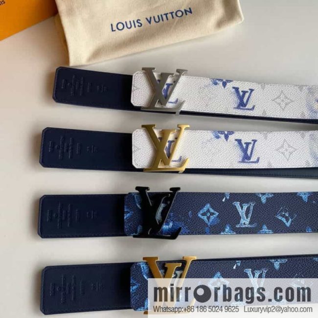 LV/Louis Vuitton Monogran pattern on canvas SHAPE 40mm double-sided belt