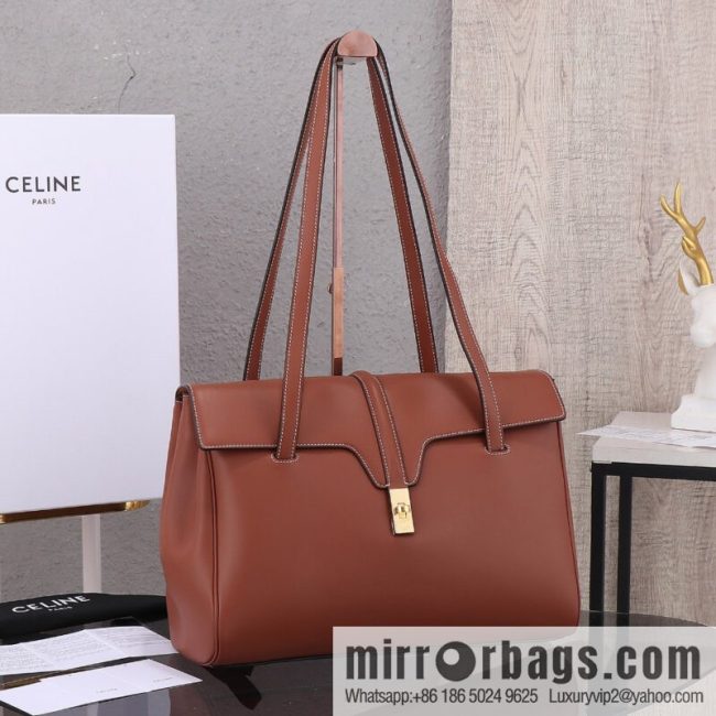 [Premium quality, all-steel hardware] CELINE Soft 16 large, plain beef leather (fabric) soft handbag, number: 194043CR4.04LU