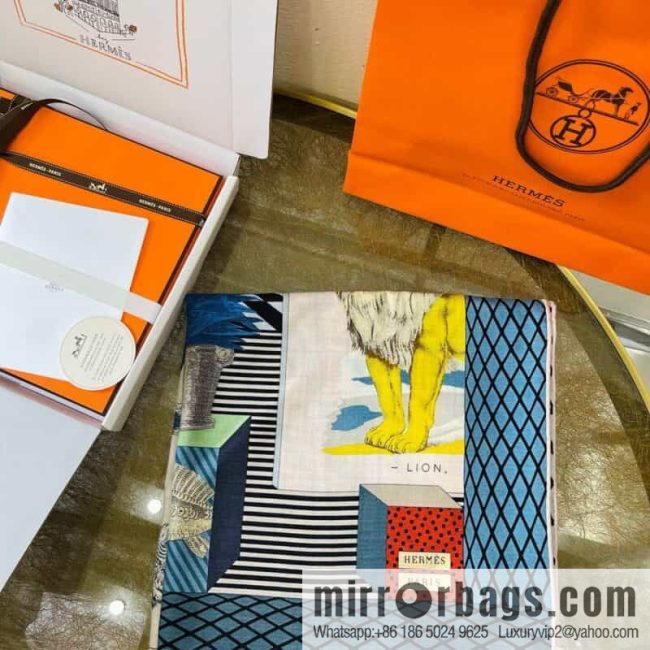 Hermes \"New Grand Theater\" Silk Shawl Scarf - Image 2