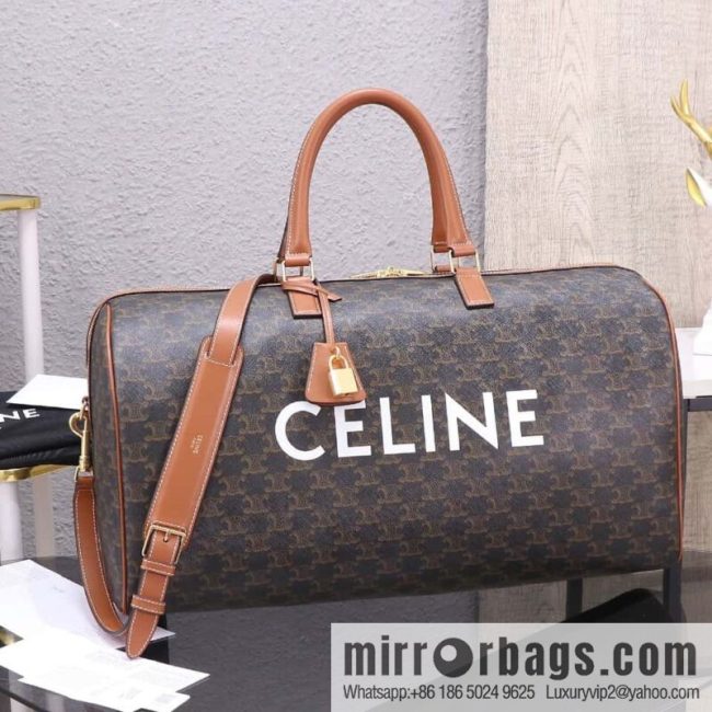 [Premium quality, all-steel hardware] CELINE2022 | The first Voyage printed Travel Bags series, model number: 191472 DOG material/brown