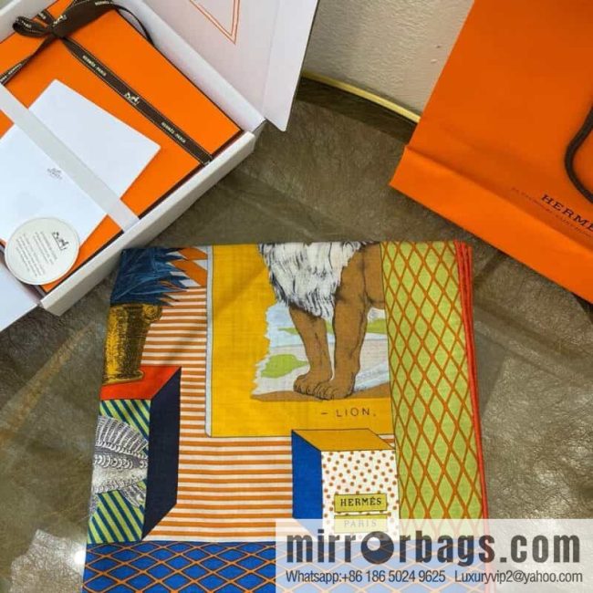 Hermes \"New Grand Theater\" Silk Shawl Scarf - Image 3