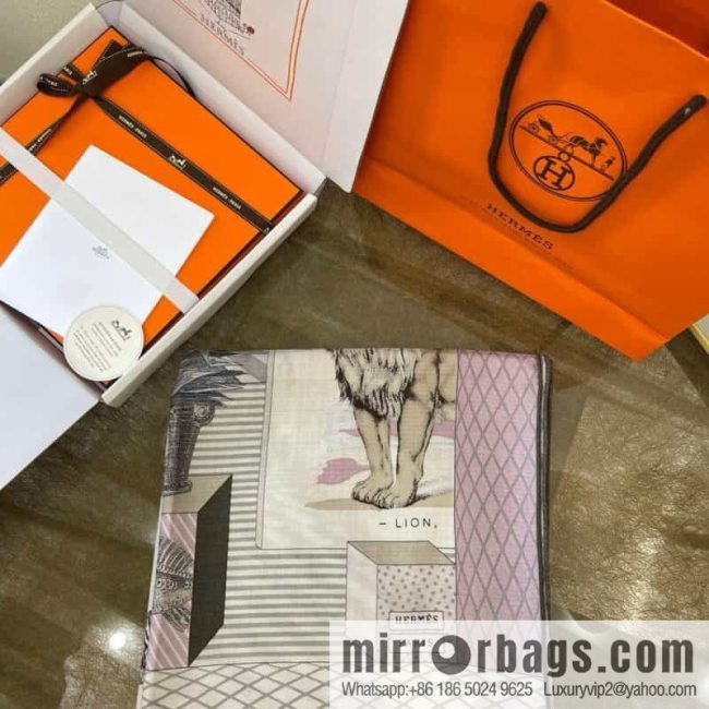 Hermes \"New Grand Theater\" Silk Shawl Scarf - Image 4
