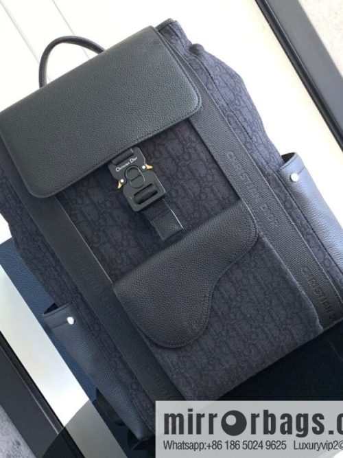 DIOR Oblique printed saddle backpack