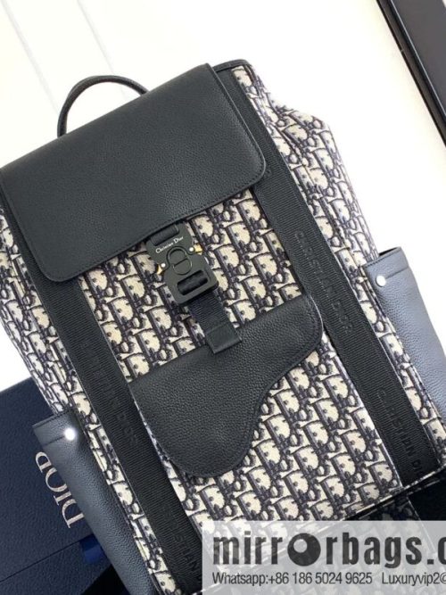 DIOR Oblique printed saddle backpack