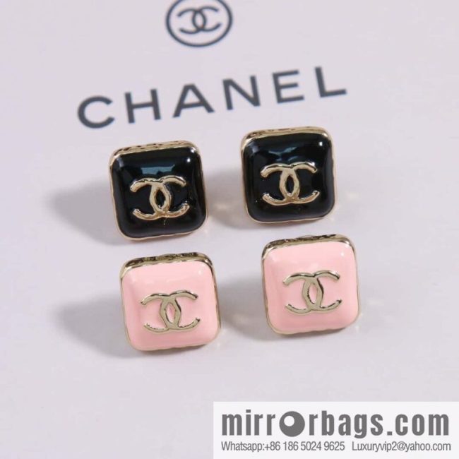 ☀️New ☑️ chanel c1 double c square oil drip earrings