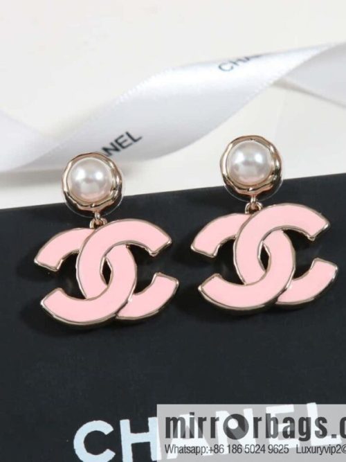 ☀️New ☑️ chanel c2 double c pink oil drop pearl earrings ☀️