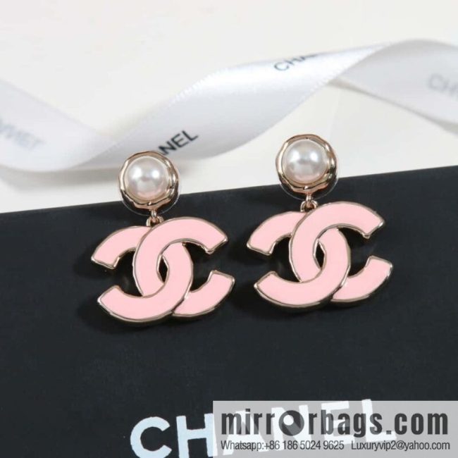 ☀️New ☑️ chanel c2 double c pink oil drop pearl earrings ☀️