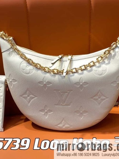 [Original order boutique] M46725 meters white full leather, moon bag series, this Loop Hobo handbag.