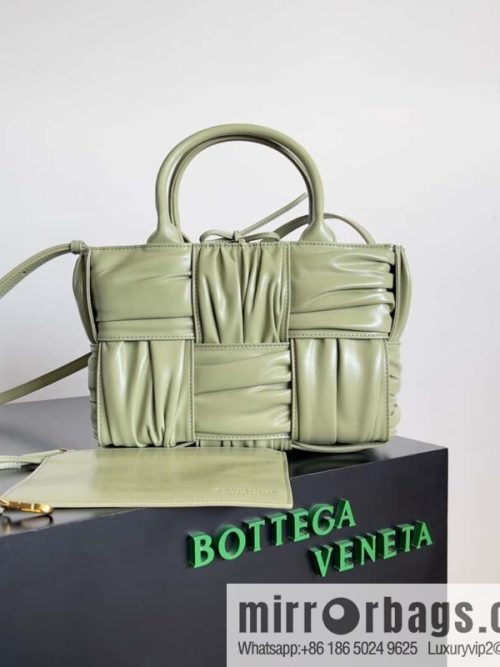 BV 2023 new 20cm Mini Arco pleated tote bag model number 729042 travertine green