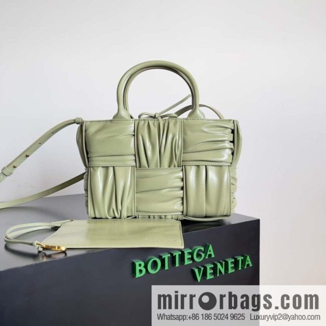 BV 2023 new 20cm Mini Arco pleated tote bag model number 729042 travertine green
