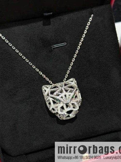 ❗️CNC version ❗️ ☀️ Cartier classic hollow full diamond leopard long necklace ☀️