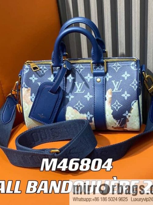[Original order boutique] M46804 blue flame, men\'s bag, pillow bag series KEEPALL BANDOULIZRE 25 handbag