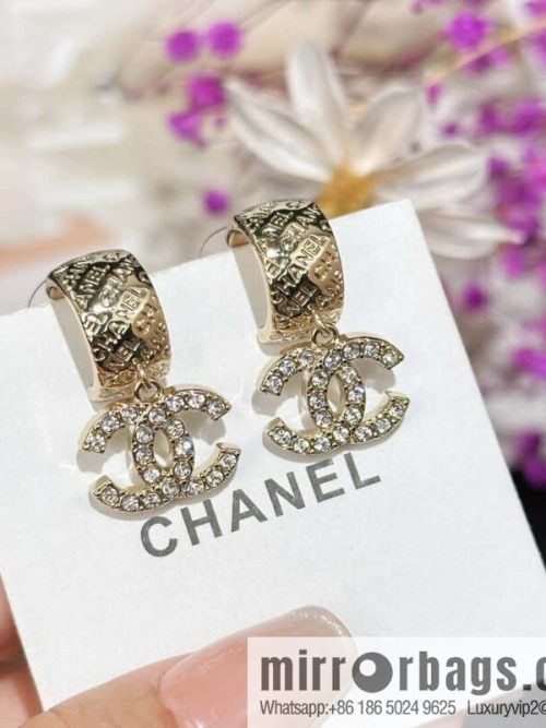 ❗️New ❗️ chanel stud earrings ☀️ new ☑️ chanel c2 double c ring stud earrings ☀️