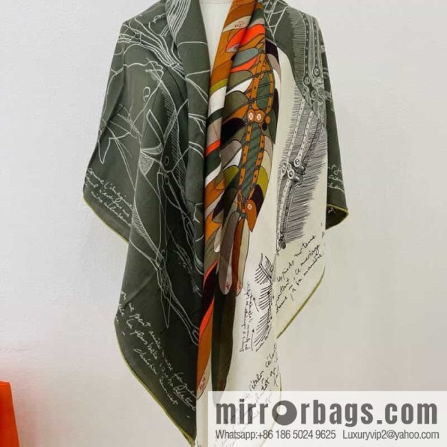 Hermes Handmade curled cashmere and silk blend shawl - Image 3