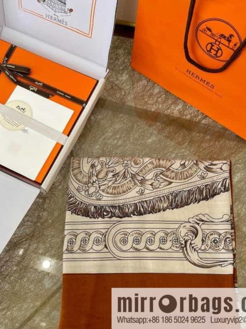 Hermes Handmade curled cashmere and silk blend shawl
