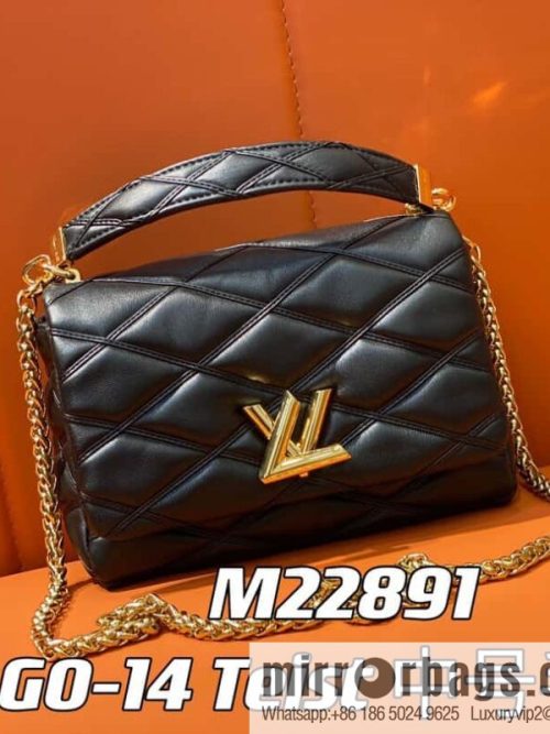 [Original order boutique] M22890 white, full leather rhombus chain bag series GO-14 Teist medium handbag M22891