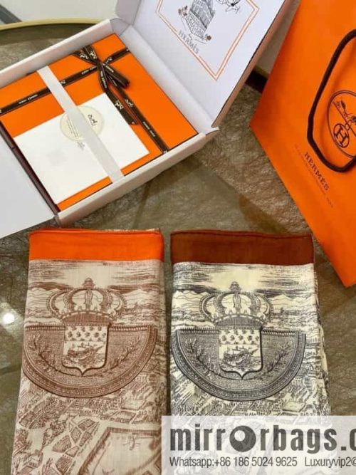 Hermes Handmade curled cashmere and silk blend shawl