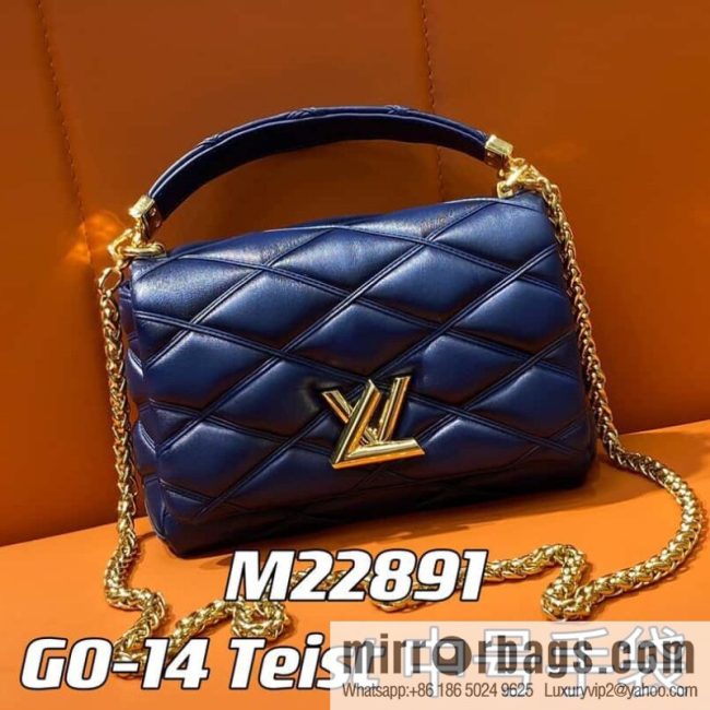 [Original order boutique] M22890 full leather rhombus chain bag series GO-14 Teist medium handbag M22891