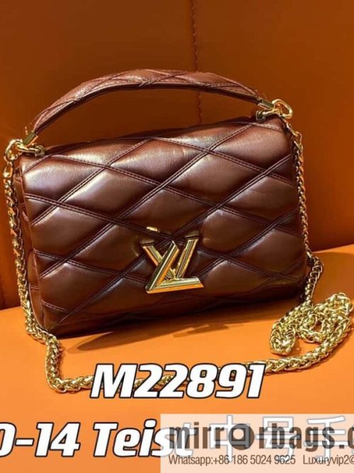 [Original order boutique] M22890 full leather rhombus chain bag series GO-14 Teist medium handbag M22891