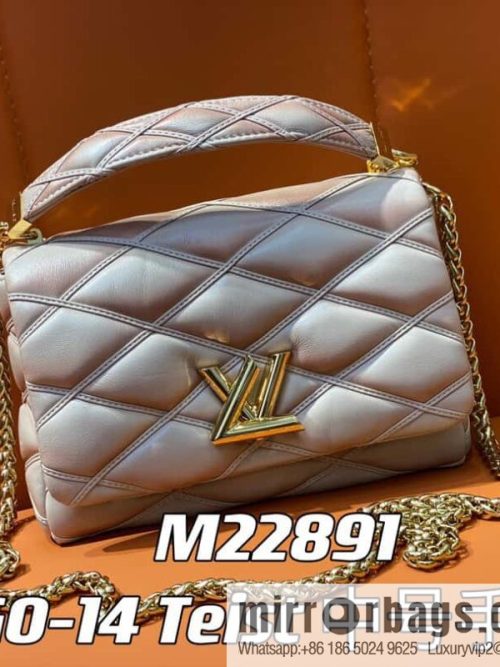[Original order boutique] M22890 full leather rhombus chain bag series GO-14 Teist medium handbag M22891
