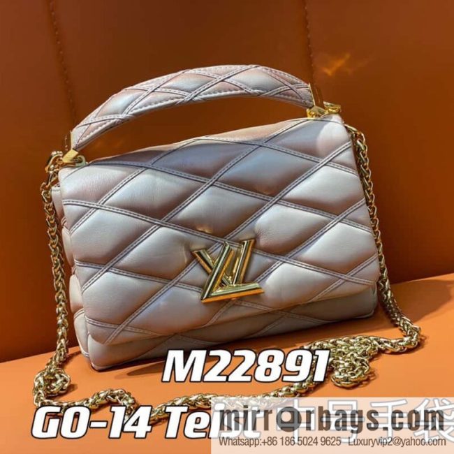 [Original order boutique] M22890 full leather rhombus chain bag series GO-14 Teist medium handbag M22891