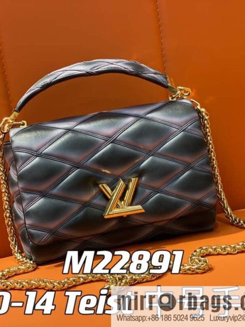 [Original order boutique] M22890 full leather rhombus chain bag series GO-14 Teist medium handbag M22891