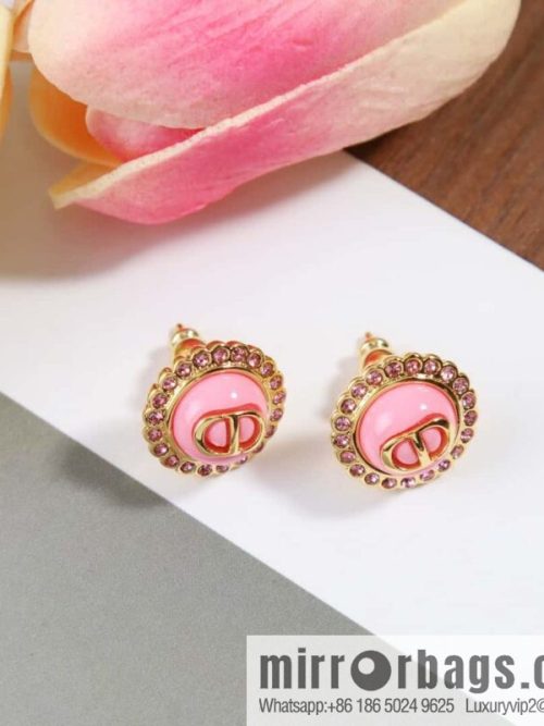 New ☑️ DIOR pink CD stud earrings
