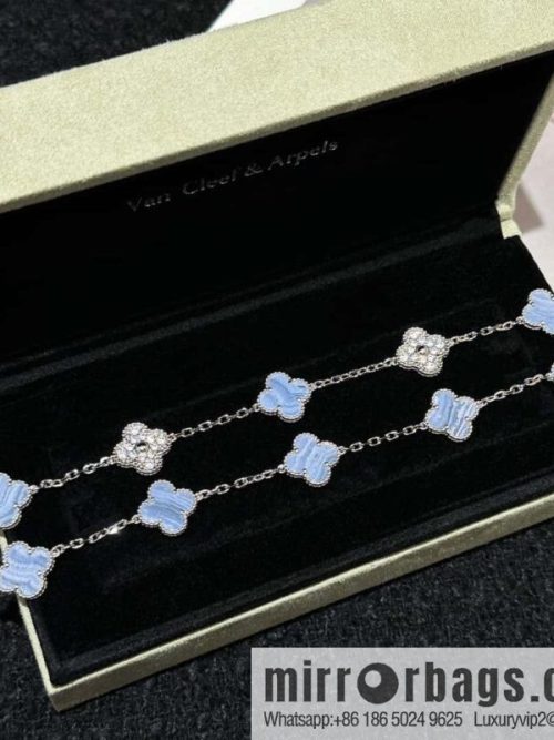 ❗️CNC Version ❗️ ☀️ Van Cleef & Arpels Purple Chalcedony Natural Stone Clover Five Flowers Bracelet ☀