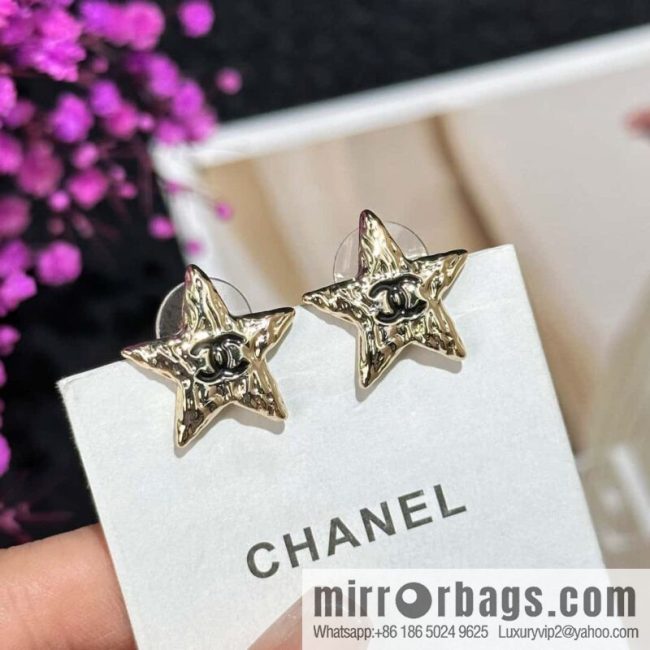 ❗️New ❗️☀️ new ☑️ chanel c1 double c pentagram ⭐ star stud earrings ☀️
