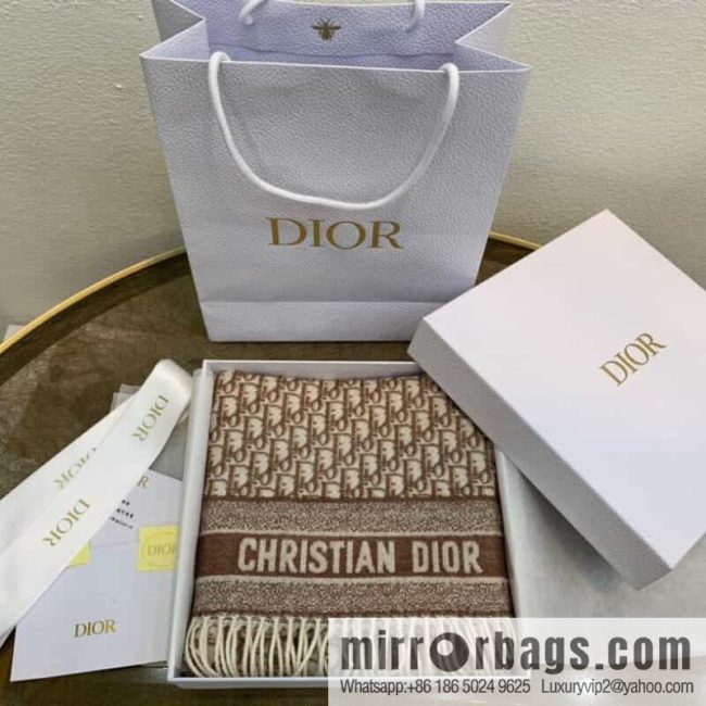 Dior classic old flower Oblique print new version cashmere scarf 01CDO309I093_C340 - Image 2