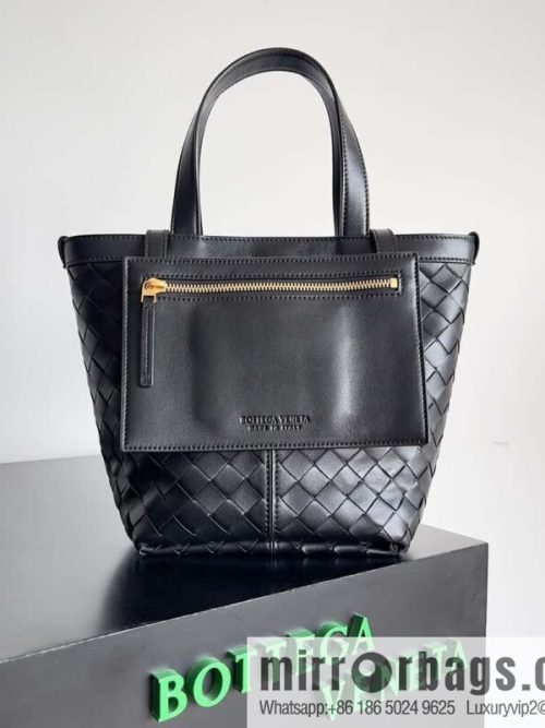 BV early autumn new tote Intrecciato woven tote handbag, model number: 754916 black