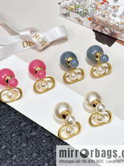 New ☑️ DIOR CD candy colored pearl earrings stud earrings